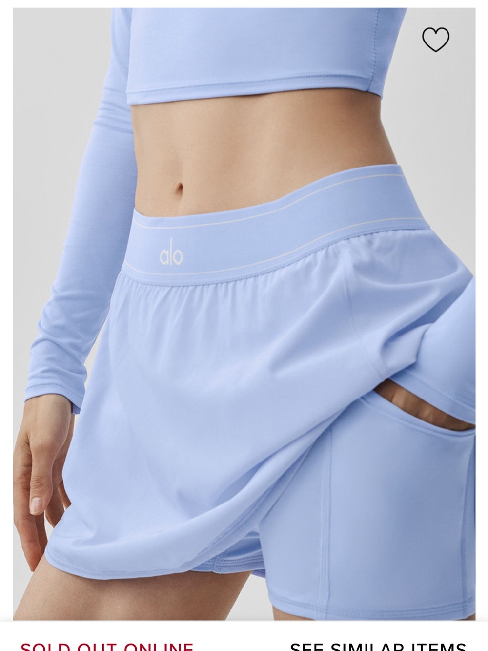 ALO Yoga Provence Blue Athletic Skirt with Built-In Shorts